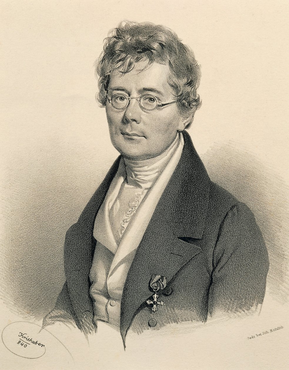Retrato de Simon Sechter (Frymburk de Josef Nikolaus Kriehuber