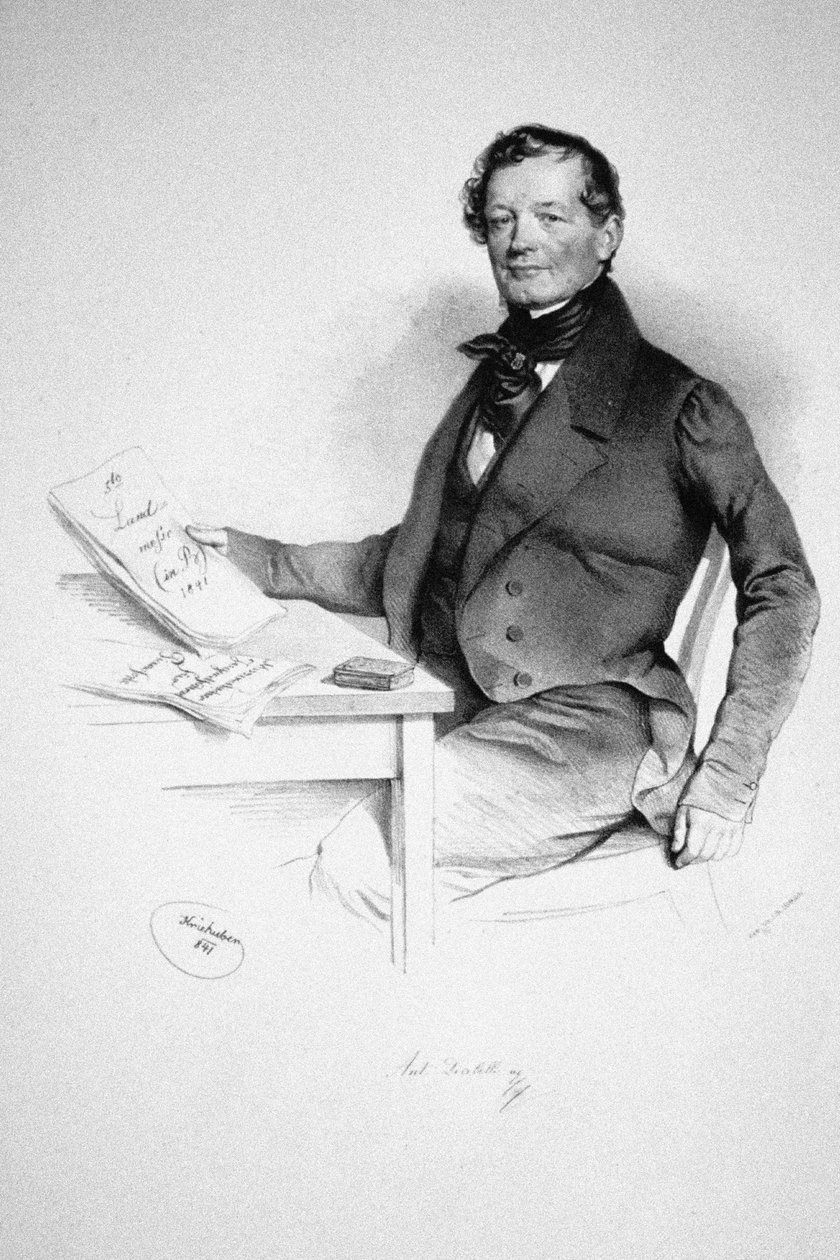 Retrato do compositor Anton Diabelli 1781-1858, 1841 de Josef Nikolaus Kriehuber