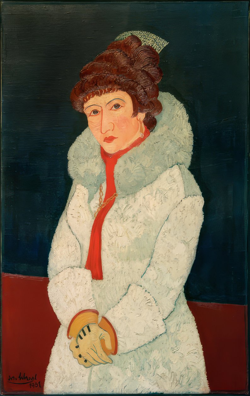 Senhora com um casaco de peles de Josef Scharl