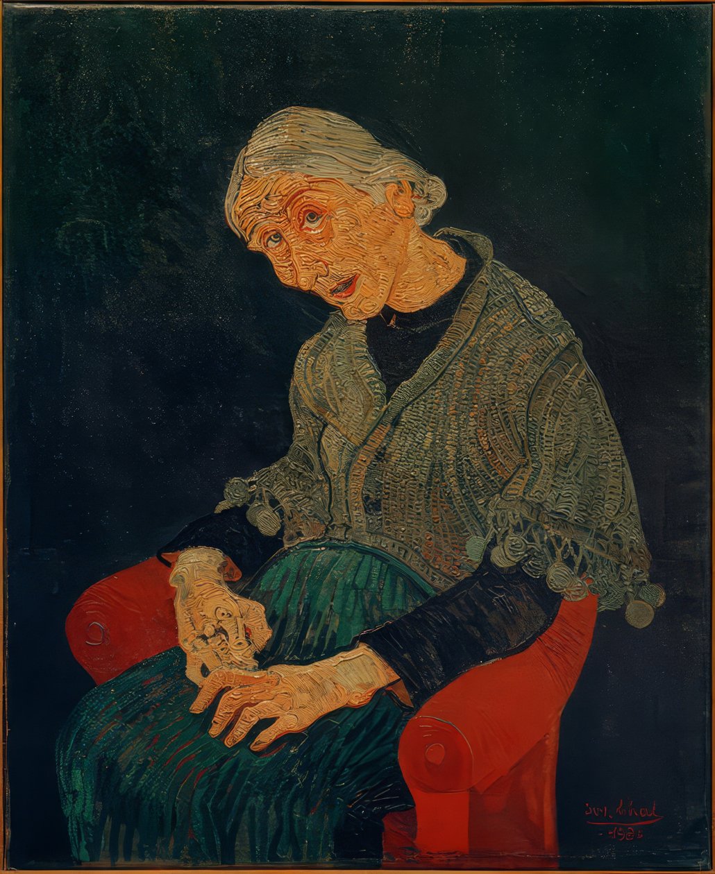 Mulher parisiense idosa de Josef Scharl