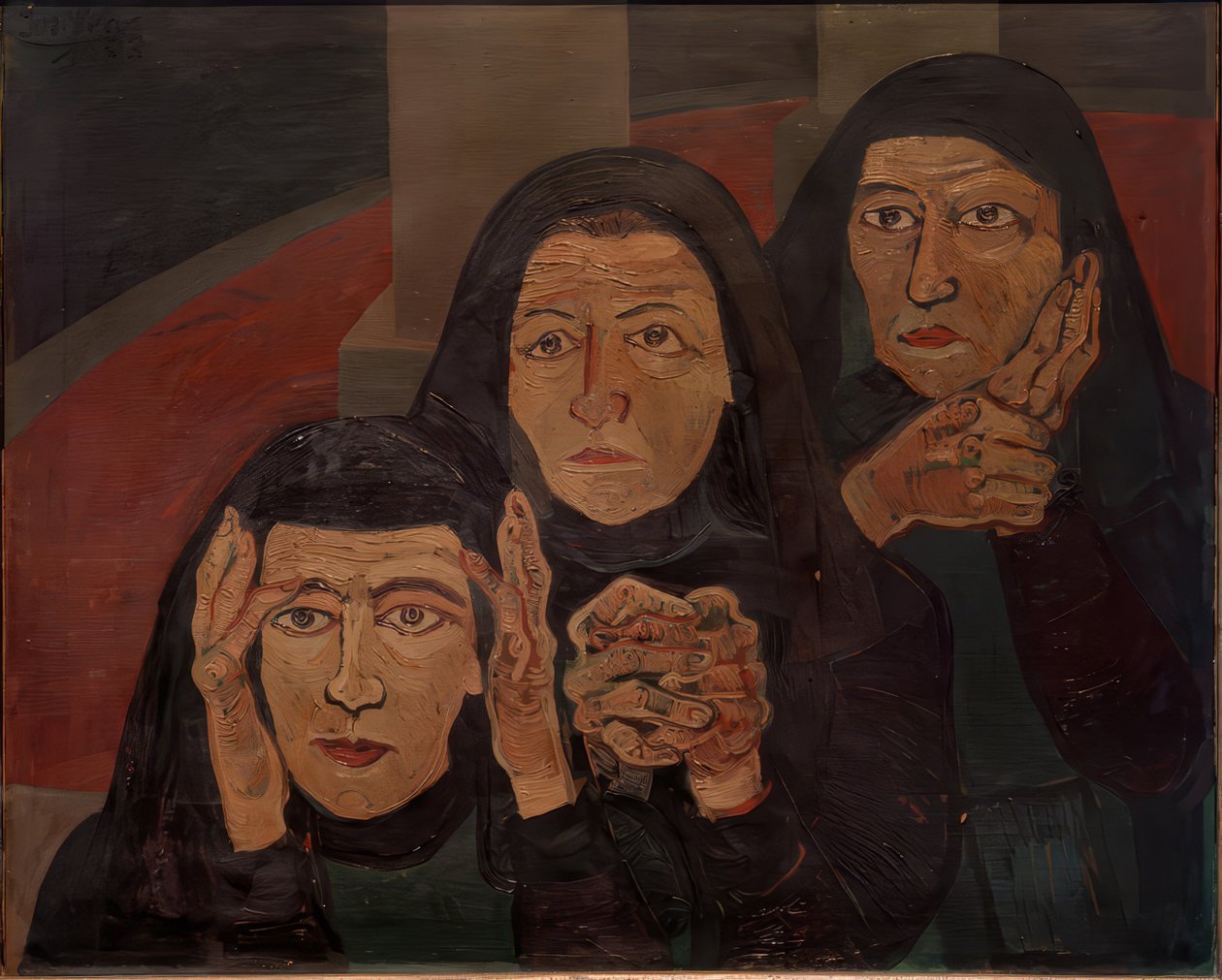 Três mulheres de luto (Lamenting women) de Josef Scharl