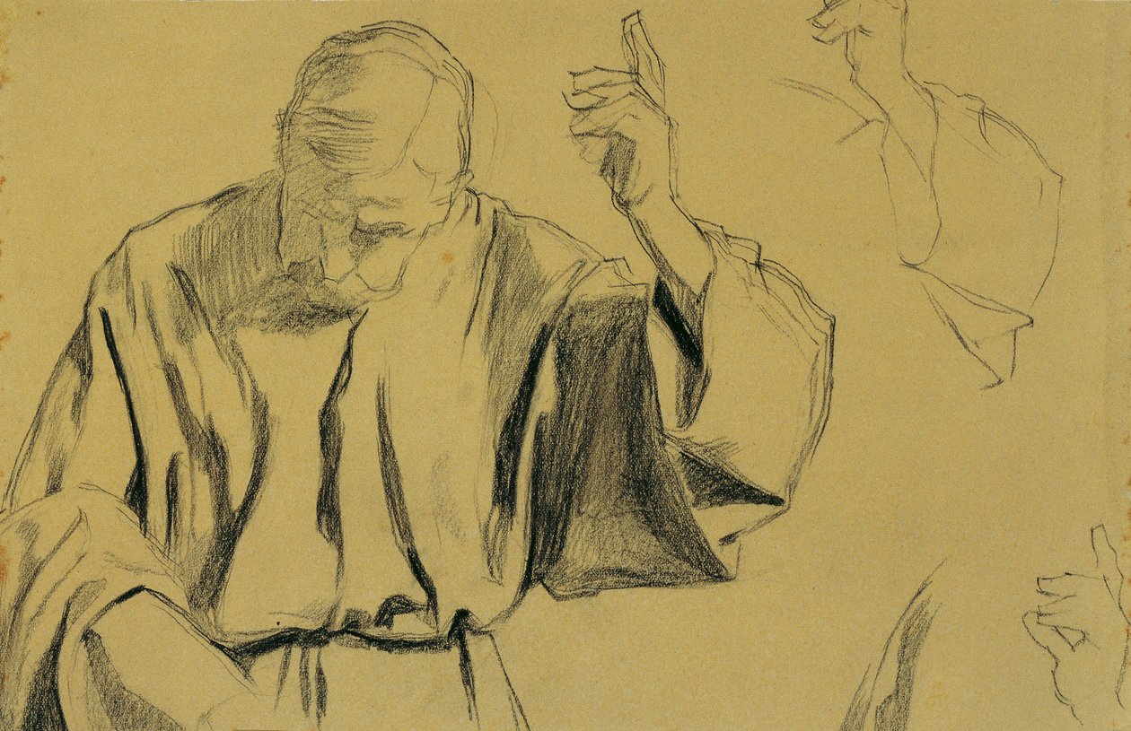 Estudo de Drapery para a Pintura "Ascensão de Cristo de Josef Wawra