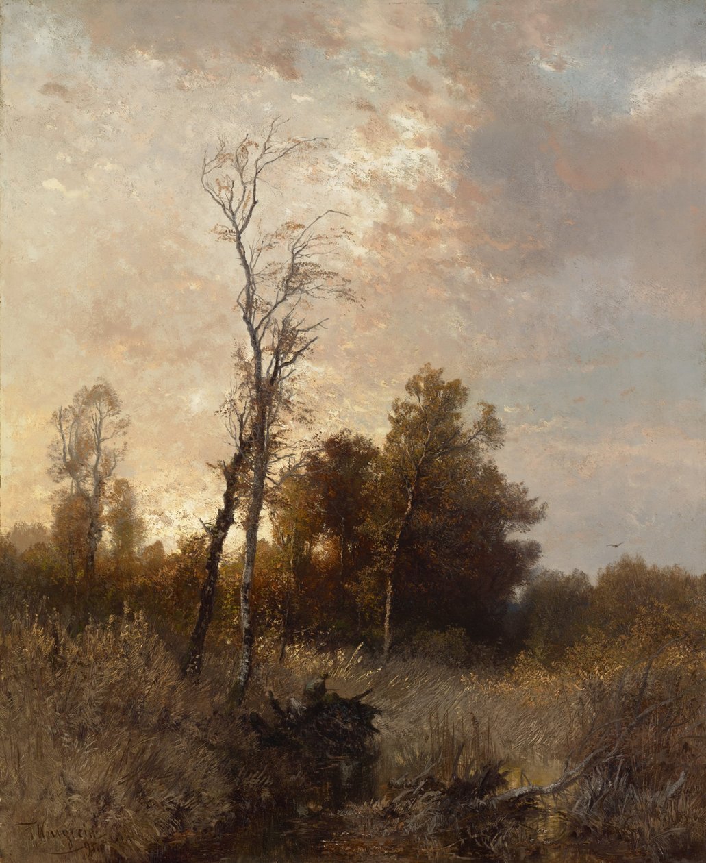 Paisagem de Outono com Hunter de Josef Wenglein