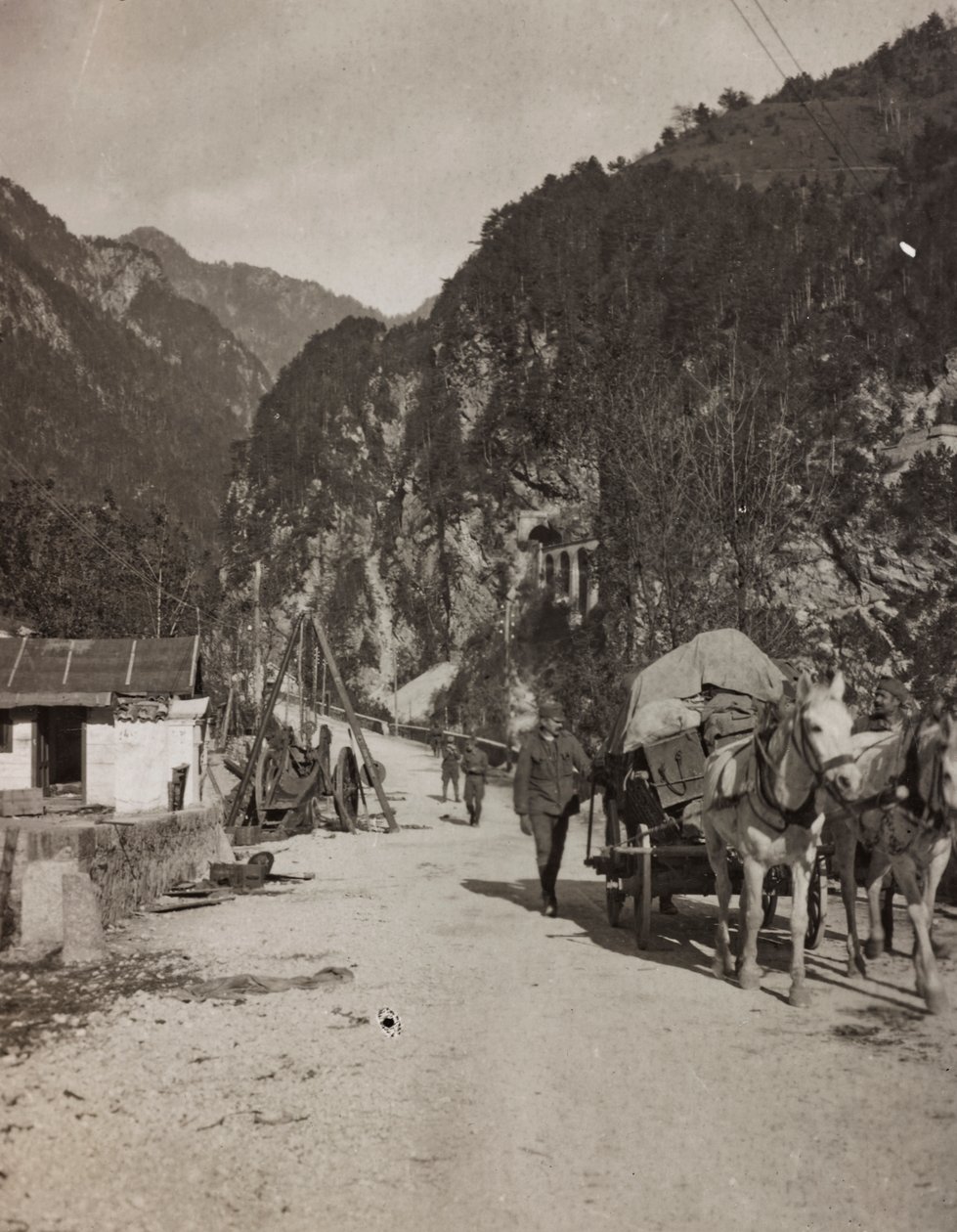 Álbum "Meine weltkriegs - Erinnerungen South-West Front (Caríntia, Itália, Tirol do Sul) (A minha guerra mundial - memórias da Frente Sudoeste na Caríntia, Itália, Trentino-Alto Adige) 31/03/1915-12/11/1918 - Josef Zohles Wien ": carroça militar (foto a p/ de Josef Zohles