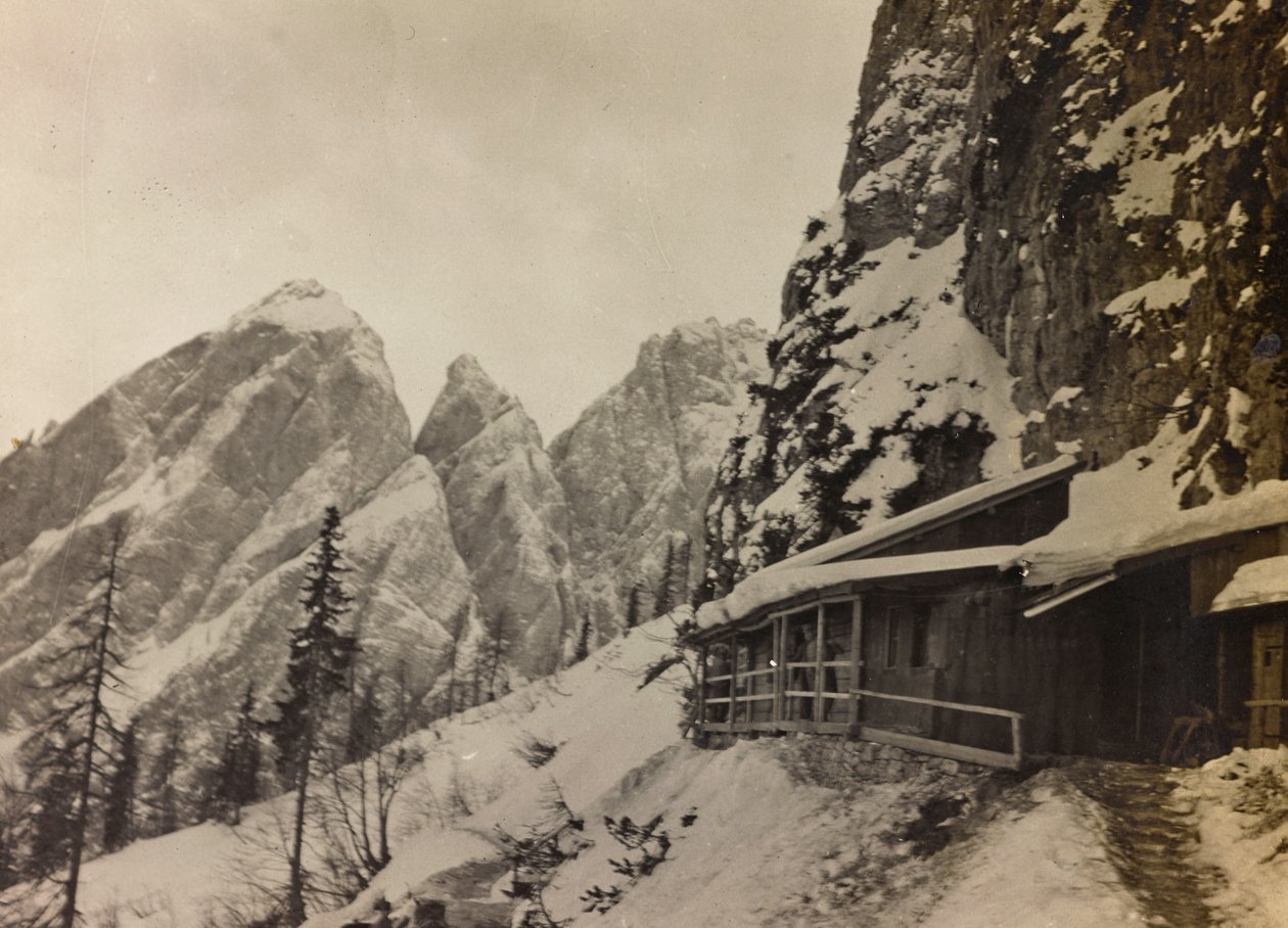 Álbum "Meine weltkriegs - Erinnerungen South-West Front (Caríntia, Itália, Tirol do Sul) (My world war - memories of the South-Western Front in Carinthia, Italy, Trentino-Alto Adige) 31/03/1915-12/11/1918 - Josef Zohles Wien ": quartel militar no Al de Josef Zohles
