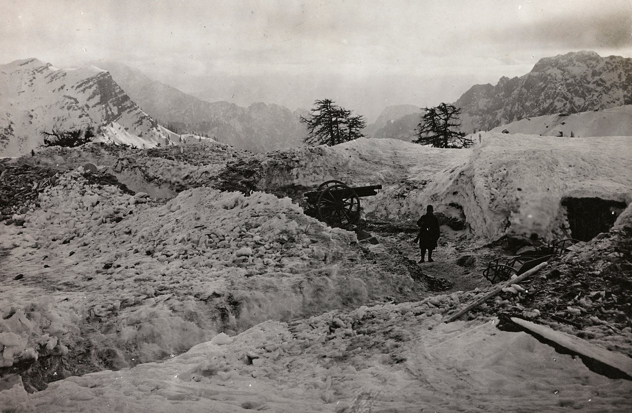 Álbum "Meine weltkriegs - Erinnerungen South-West Front (Caríntia, Itália, Tirol do Sul) (My world war - memories of the South-Western Front in Carinthia, Italy, Trentino-Alto Adige) 31/03/1915-12/11/1918 - Josef Zohles Wien ": trincheiras na neve do de Josef Zohles