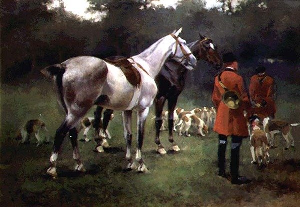 A caça (óleo sobre tela) de Josep Cusachs y Cusachs