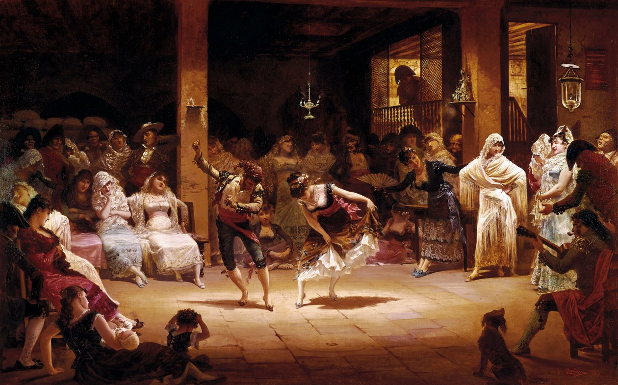 A Dança da Lâmpada de Óleo de Josep Llovera Bofill