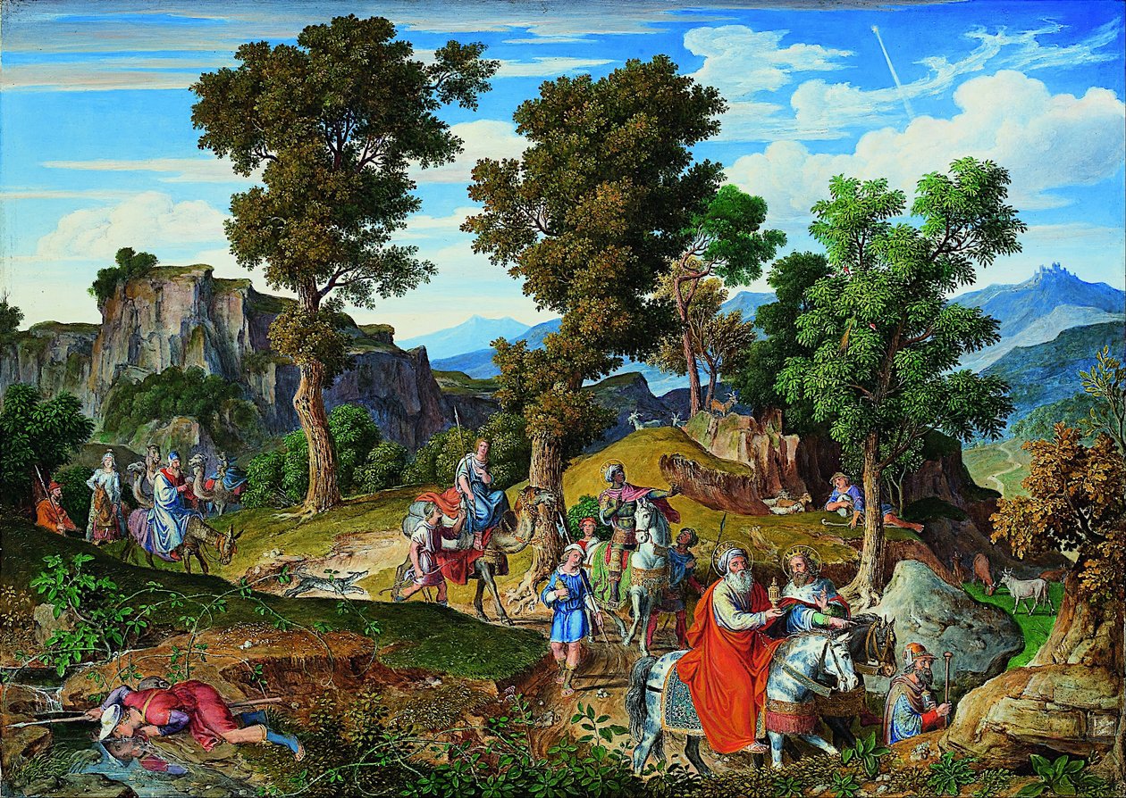 Paisagem de Serpentara com a procissão dos Magos de Joseph Anton Koch