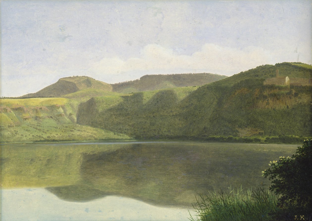 O Mar da Albânia, c.1811 (wc em papel em papelão) de Joseph August Knip