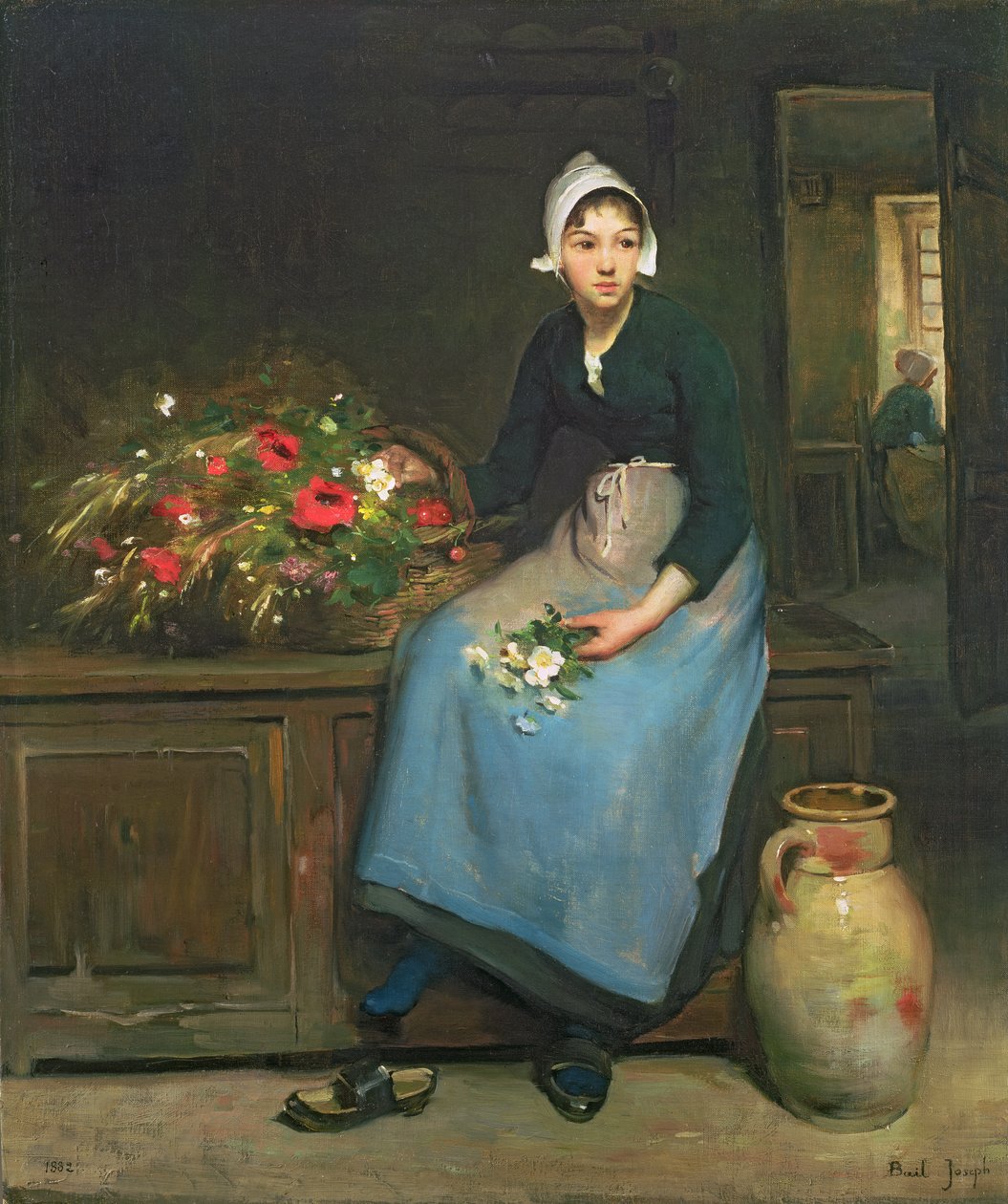 O vendedor de flores jovens, 1882 de Joseph Bail