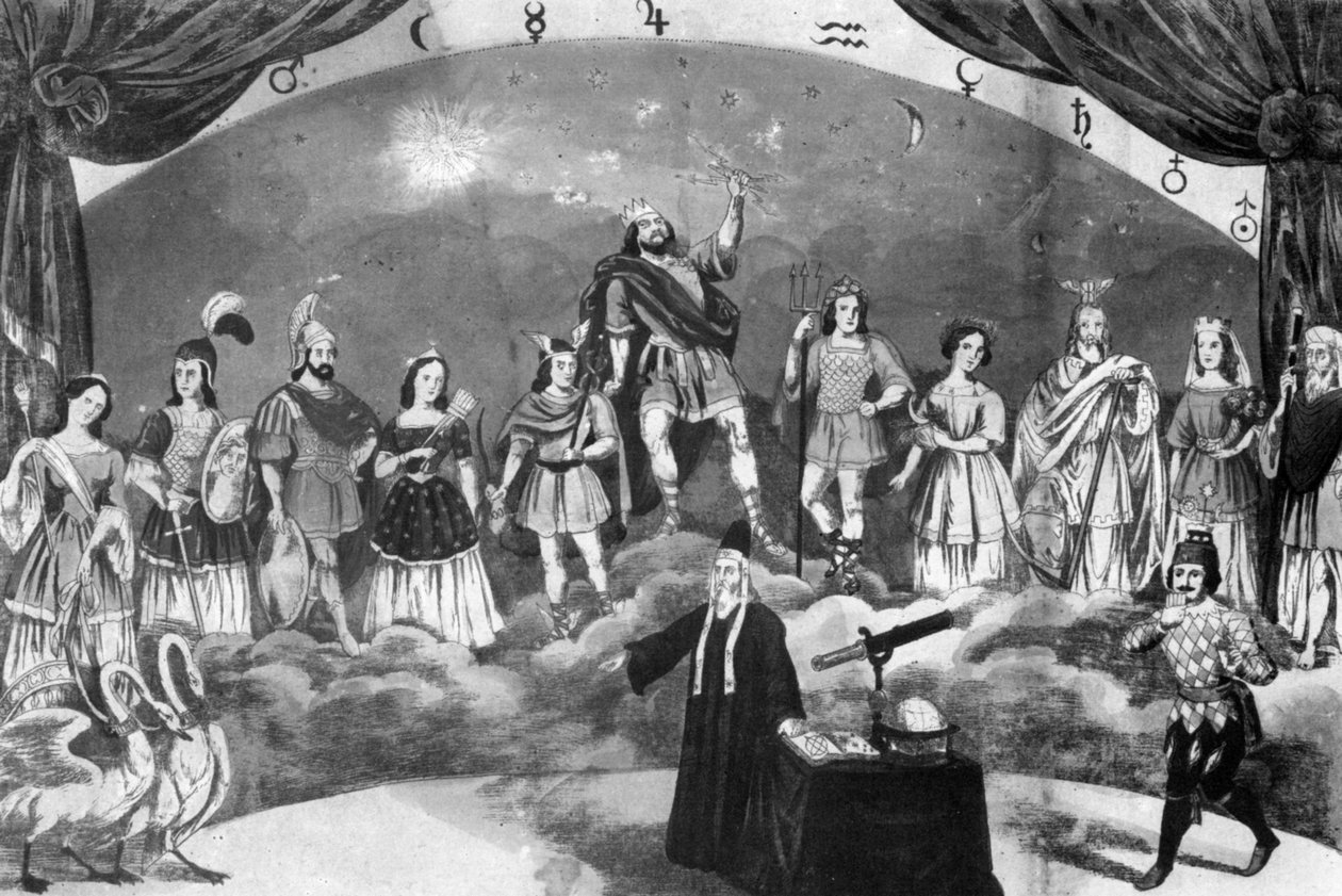 Céu dos deuses gregos, peça de carnaval em Altdorf-Weingarten em 23 de fevereiro de 1857 de Joseph Bayer