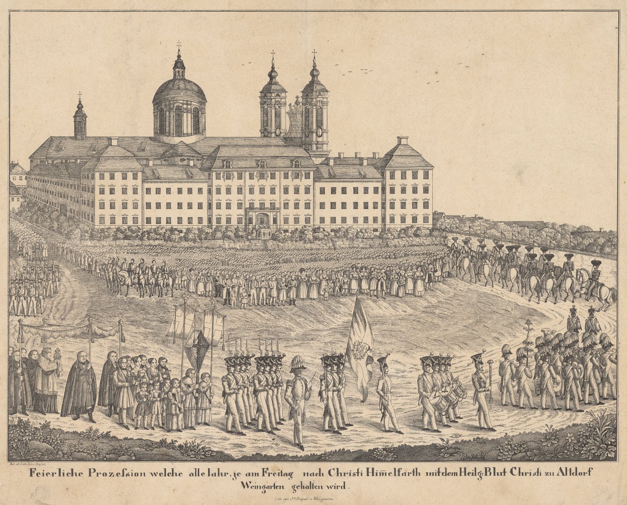 Procissão de Sangue Sagrado em Altdorf-Weingarten de Joseph Bayer