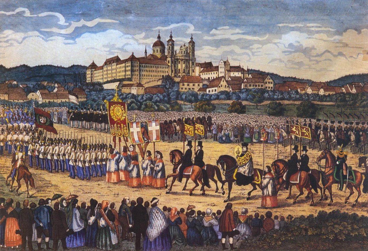 Procissão de Sangue Sagrado em Altdorf-Weingarten, depois de 1865 de Joseph Bayer