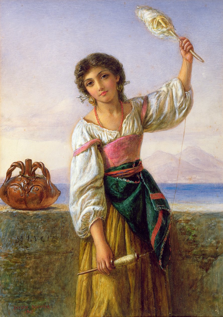 Menina jovem, com, um, roca de Joseph Bouvier