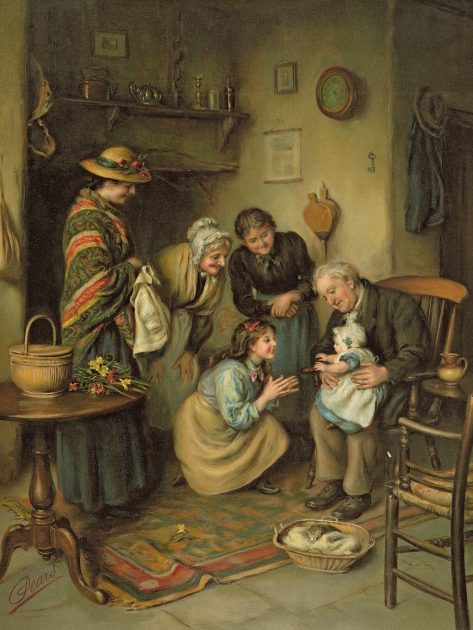 Adoração em Família, da Pears Annual, 1911 de Joseph Clark