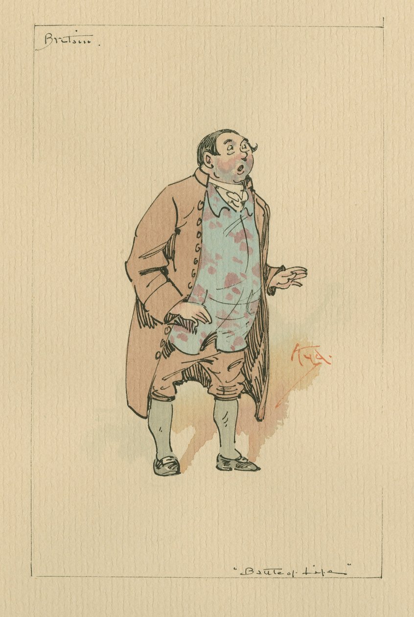 Ben Britain - A Batalha da Vida, c.1920s (caneta e tinta com wc no papel) de Joseph Clayton Clarke