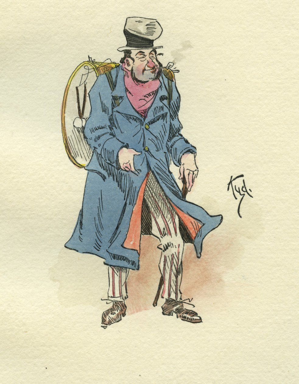 Personagem de Dombey und Son (tinta e wc no papel) de Joseph Clayton Clarke