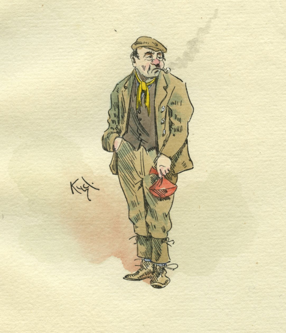 Personagem de Oliver Twist (tinta e wc no papel) de Joseph Clayton Clarke