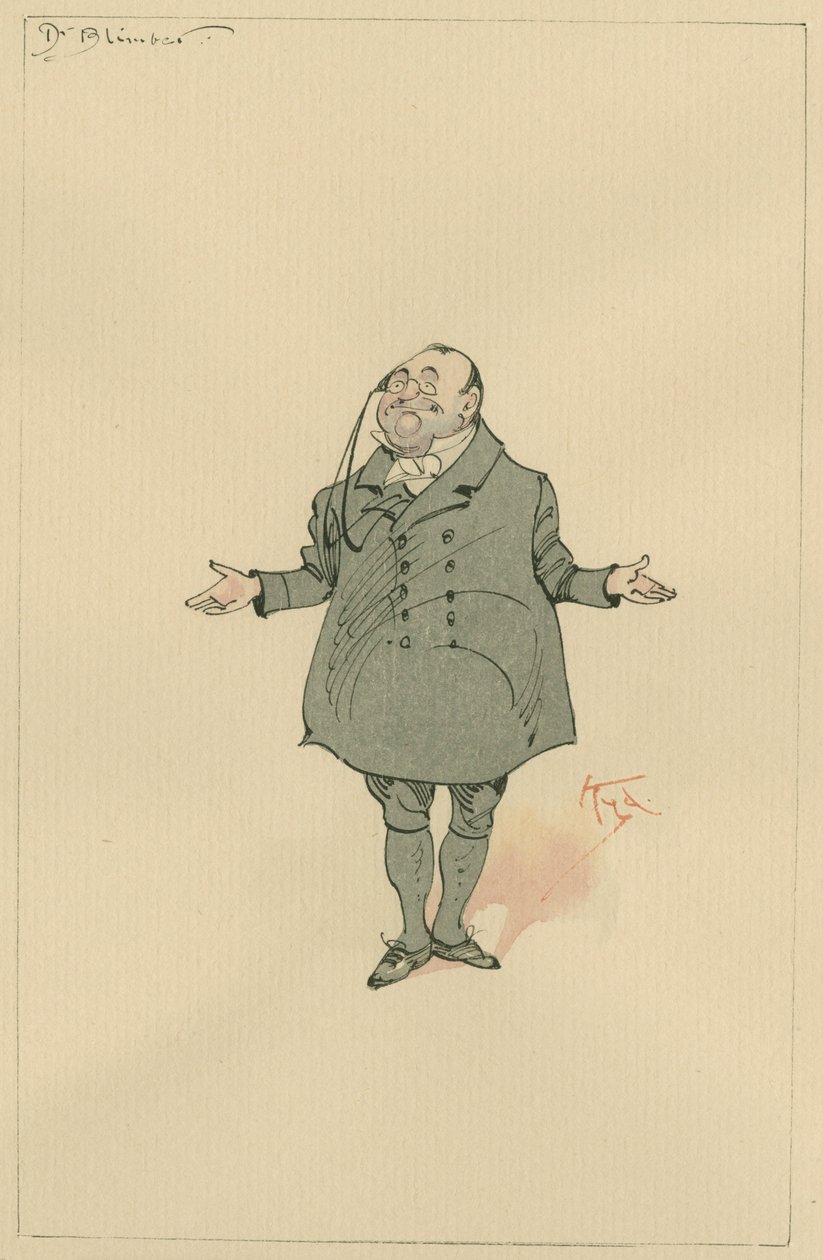 Dr. Blimber, c.1920s (caneta e tinta com wc no papel) de Joseph Clayton Clarke