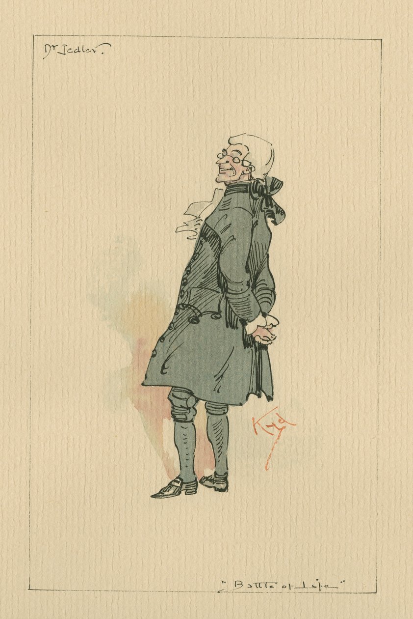 Dr. Jedler - A Batalha da Vida, c.1920s (caneta e tinta com wc no papel) de Joseph Clayton Clarke