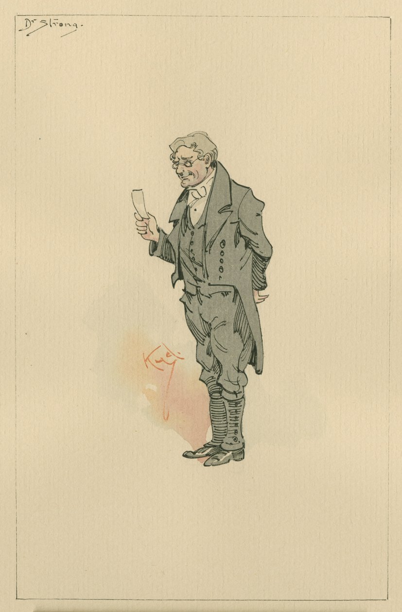 Dr. Strong, cerca de 1920 (caneta e tinta com wc no papel) de Joseph Clayton Clarke