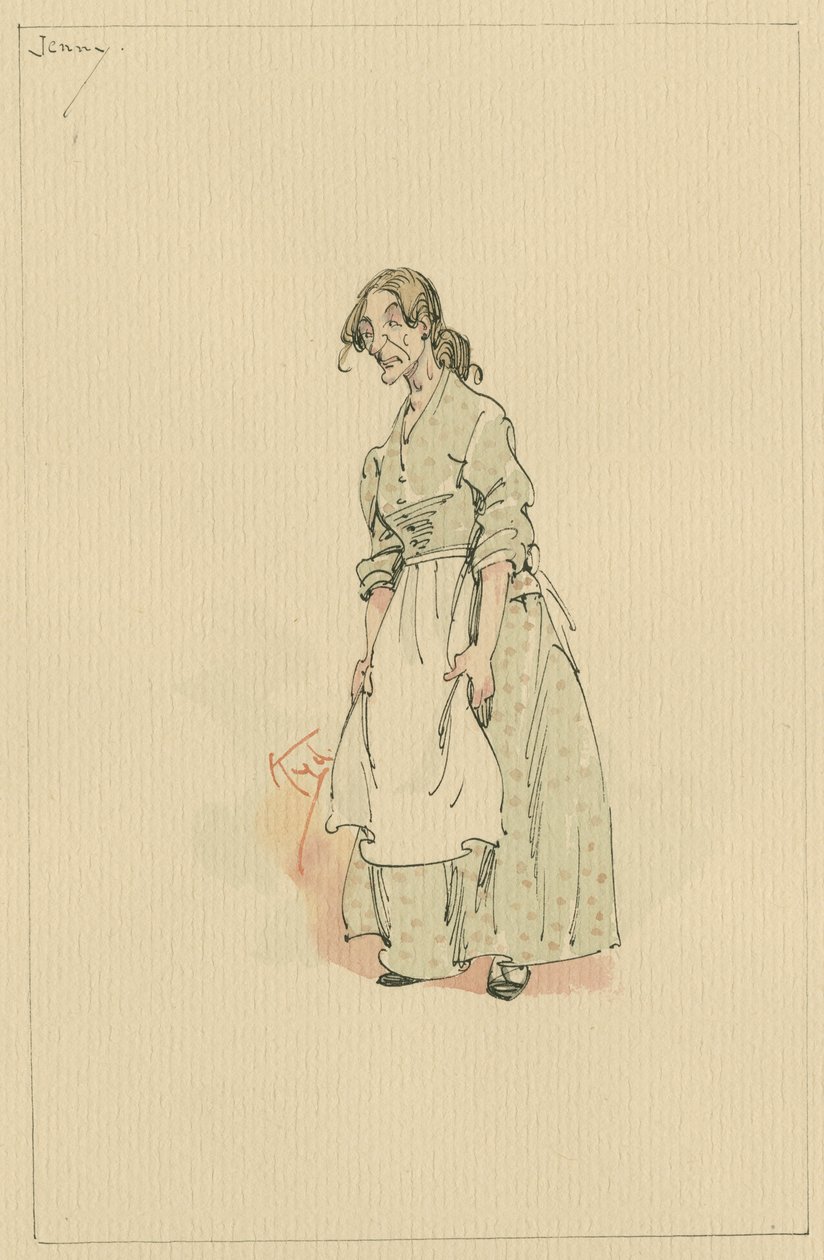 Jenny, c.1920s (caneta e tinta com wc no papel) de Joseph Clayton Clarke