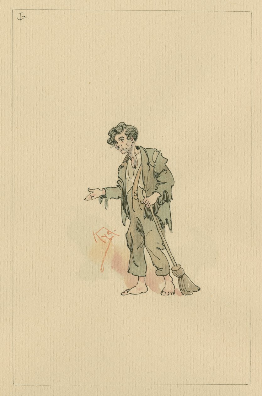 Jo, c.1920s (caneta e tinta com wc no papel) de Joseph Clayton Clarke