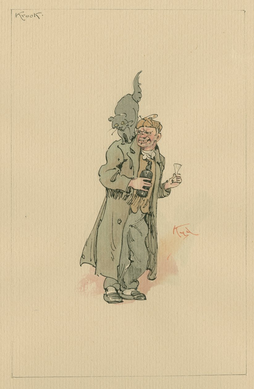 Krook, c.1920s (caneta e tinta com wc no papel) de Joseph Clayton Clarke