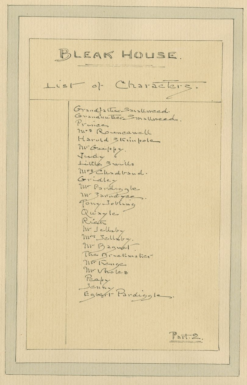 Lista de Caracteres, c.1920s (caneta e tinta com wc no papel) de Joseph Clayton Clarke