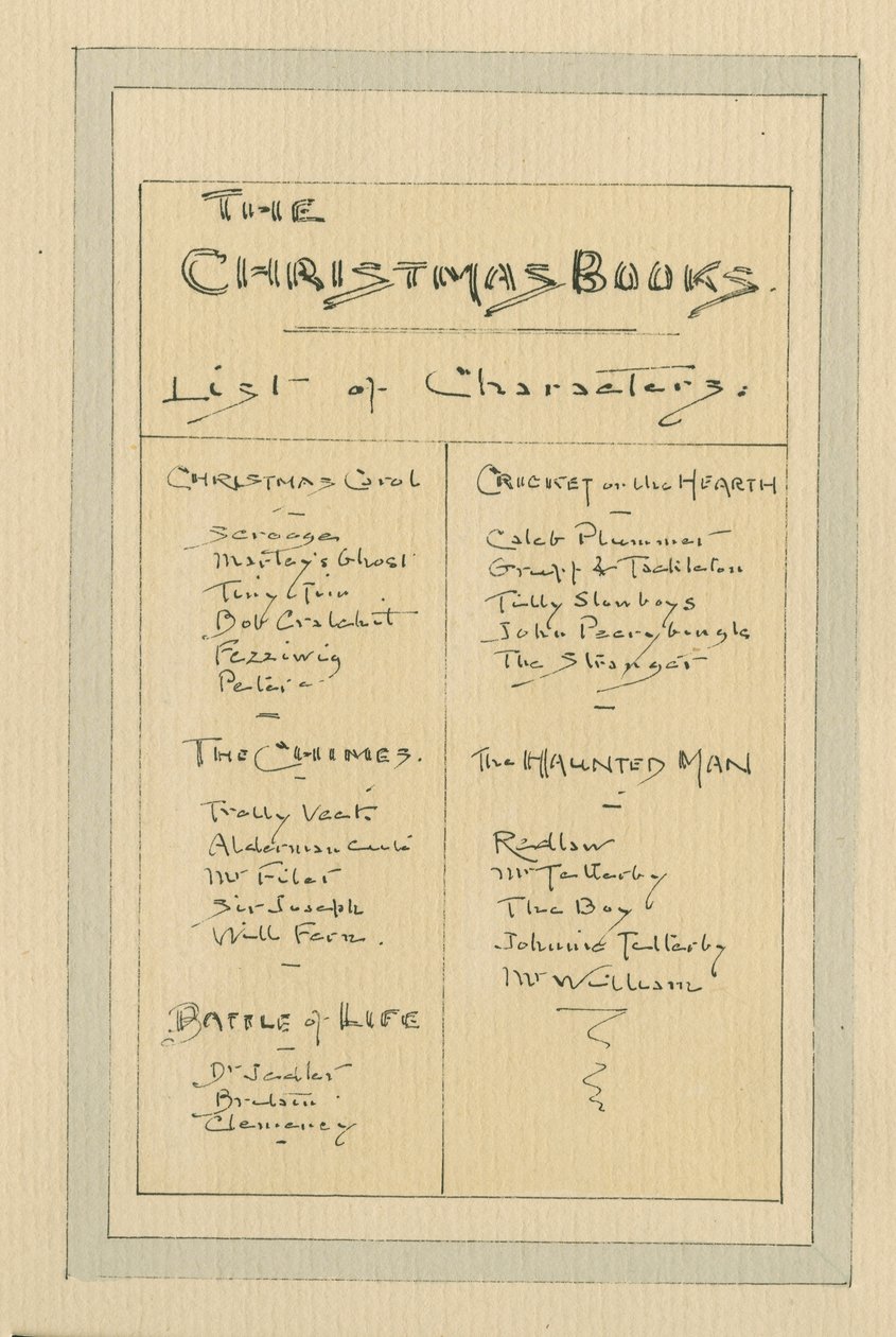 Lista de Caracteres, c.1920s (caneta e tinta com wc no papel) de Joseph Clayton Clarke