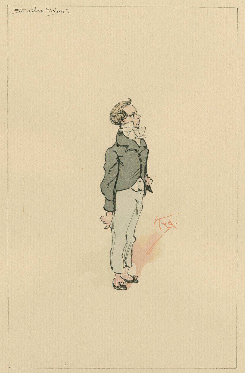 Master Skettles, c.1920s (caneta e tinta com wc no papel) de Joseph Clayton Clarke
