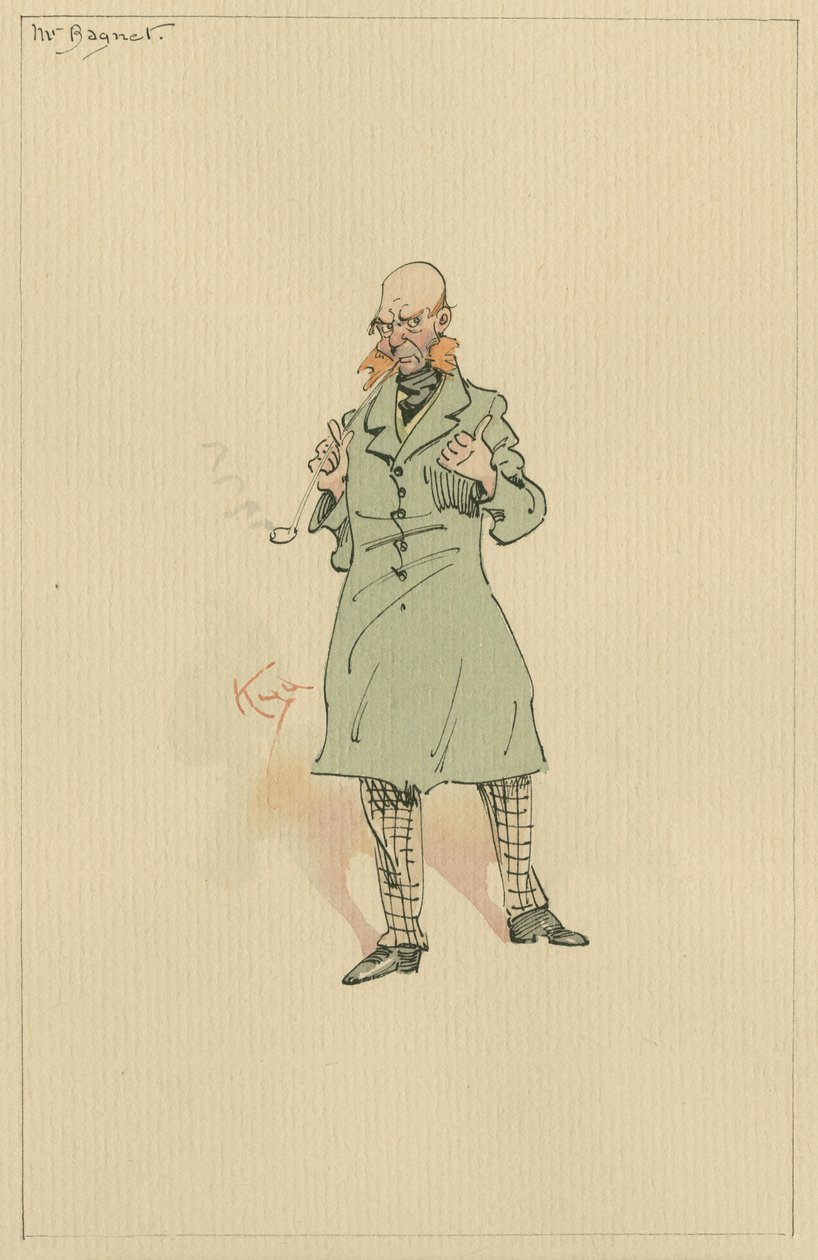 Sr. Bagnet, c.1920s (caneta e tinta com wc no papel) de Joseph Clayton Clarke