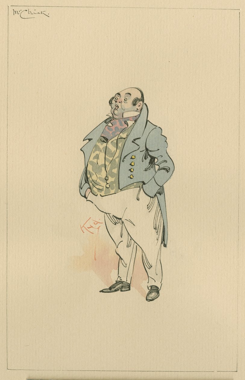 Sr. Chick, c.1920s (caneta e tinta com wc no papel) de Joseph Clayton Clarke