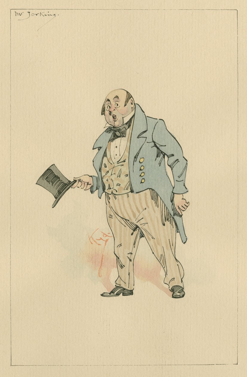 Sr. Jorkins, c.1920s (caneta e tinta com wc no papel) de Joseph Clayton Clarke