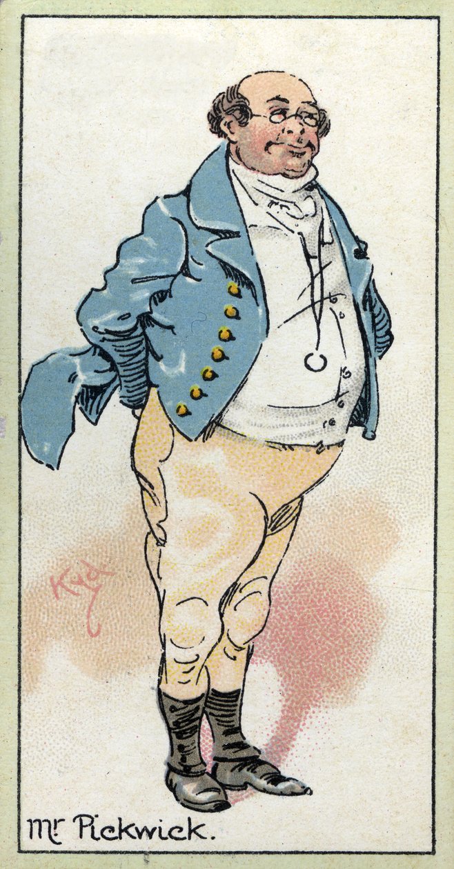 Sr. Pickwick, herói de "The Pickwick Papers", de Charles Dickens, 1923 de Joseph Clayton Clarke