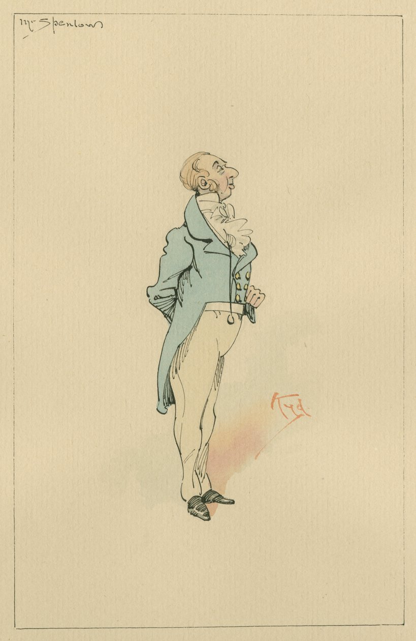 Sr. Spenlow, c.1920s (caneta e tinta com wc no papel) de Joseph Clayton Clarke