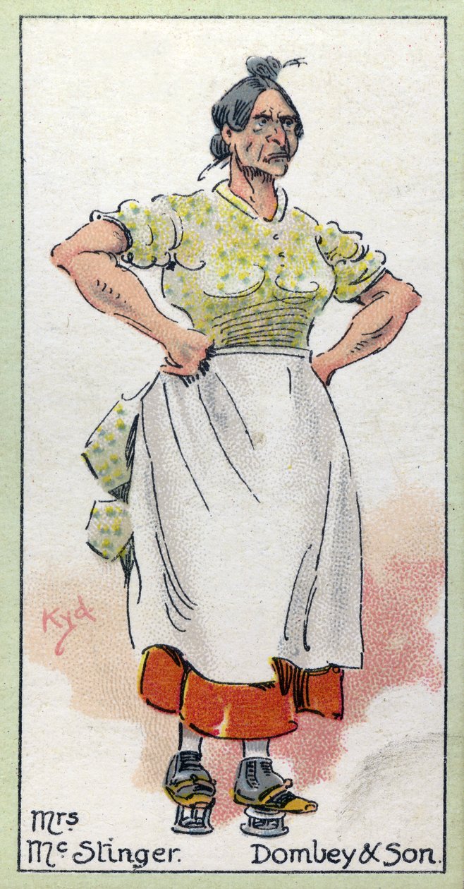 Sra. MacStinger. de &39;Dombey und Son&39;, de Charles Dickens, 1923 de Joseph Clayton Clarke
