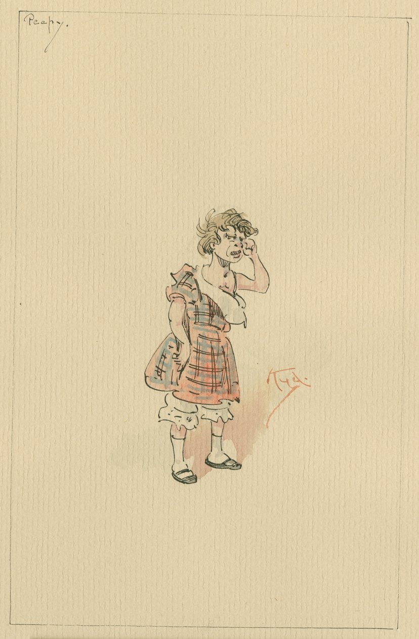 Peepy, c.1920s (caneta e tinta com wc no papel) de Joseph Clayton Clarke