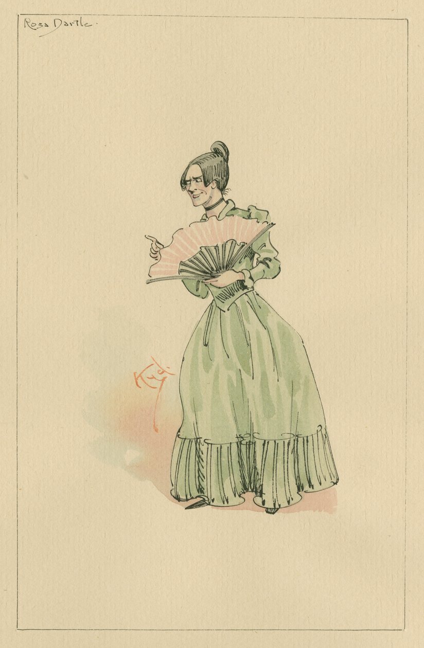 Rosa Dartle, c.1920s (caneta e tinta com wc no papel) de Joseph Clayton Clarke