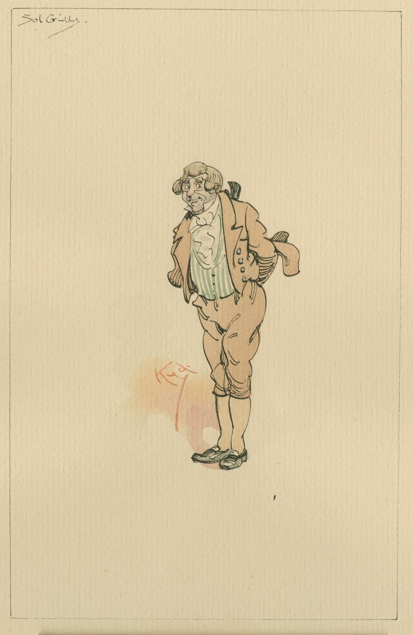 Solomon Gills, ou Uncle Sol, c.1920s (caneta e tinta com wc no papel) de Joseph Clayton Clarke