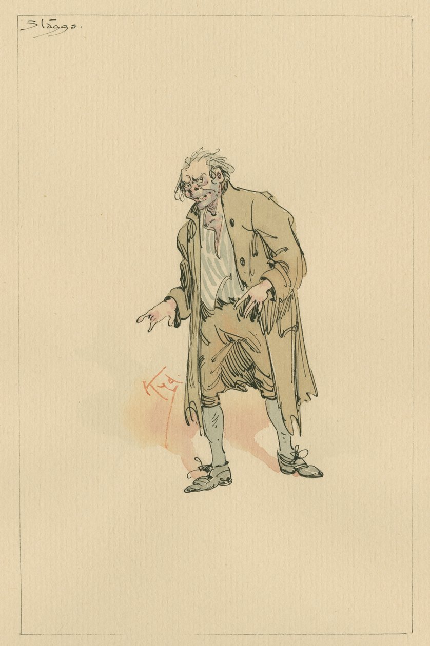 Stagg, c.1920s (caneta e tinta com wc no papel) de Joseph Clayton Clarke