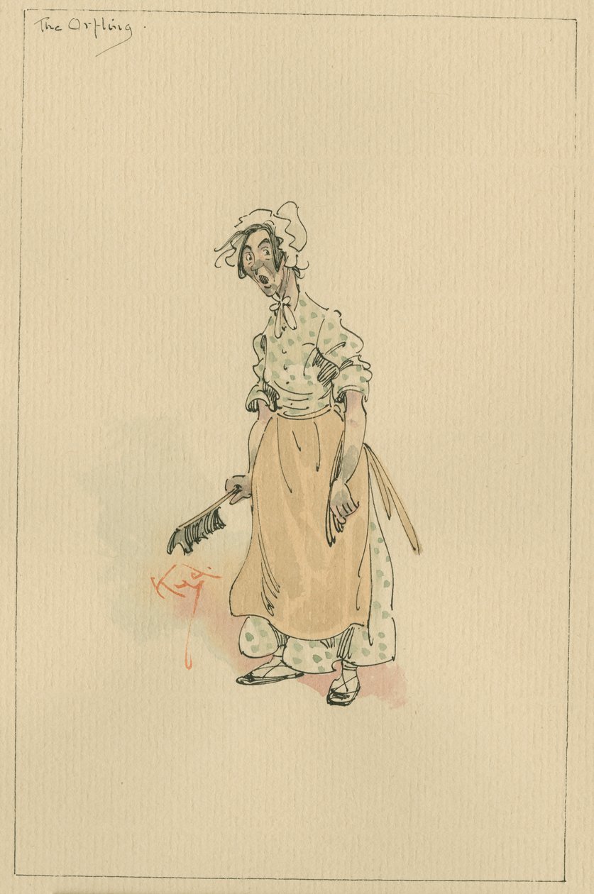 O Orfling, c.1920s (caneta e tinta com wc no papel) de Joseph Clayton Clarke