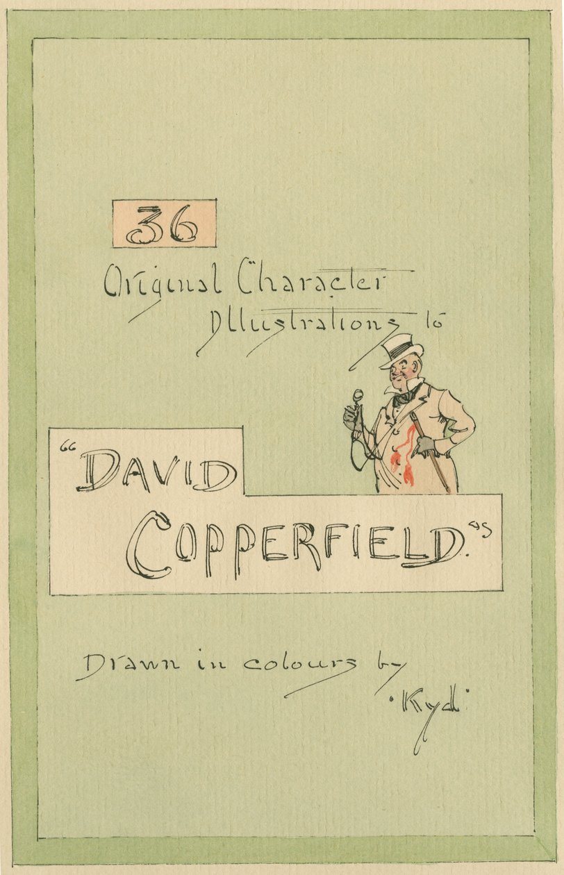 Página de rosto, ilustrações para &39;David Copperfield&39;, c.1920s (caneta e tinta com wc no papel) de Joseph Clayton Clarke