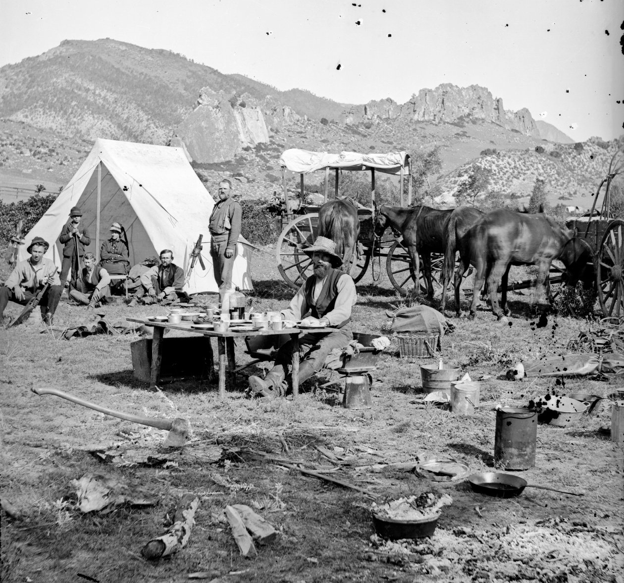 Parques de campismo entre o sopé, c.1875-1900 de Joseph Collier