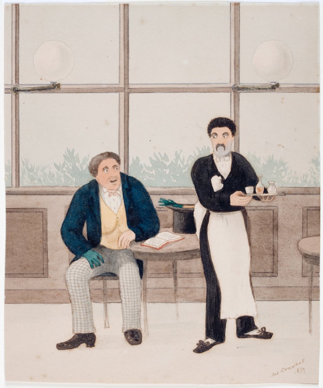 Figuras em um café (aquarela) de Joseph Crawhall