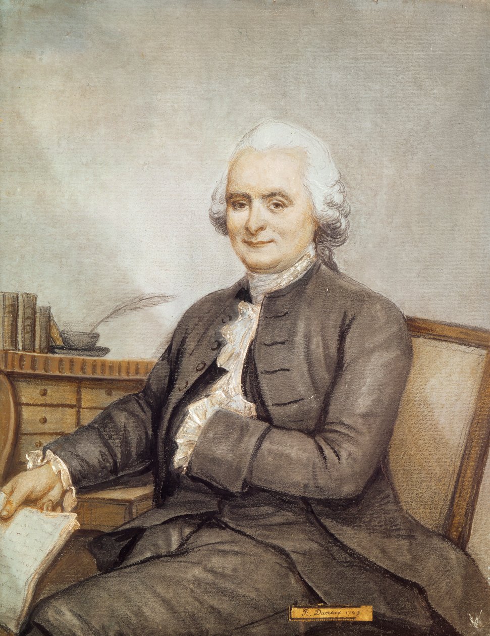 Retrato de Delille, 1769 (pastel sobre papel) de Joseph Ducreux