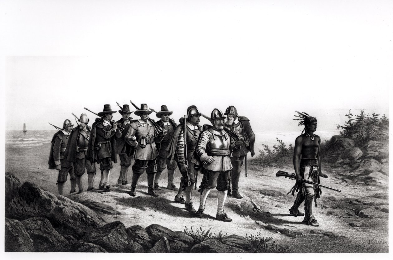 A marcha de Miles Standish, gravada por Armstrong und Co., 1873 de Joseph Baker