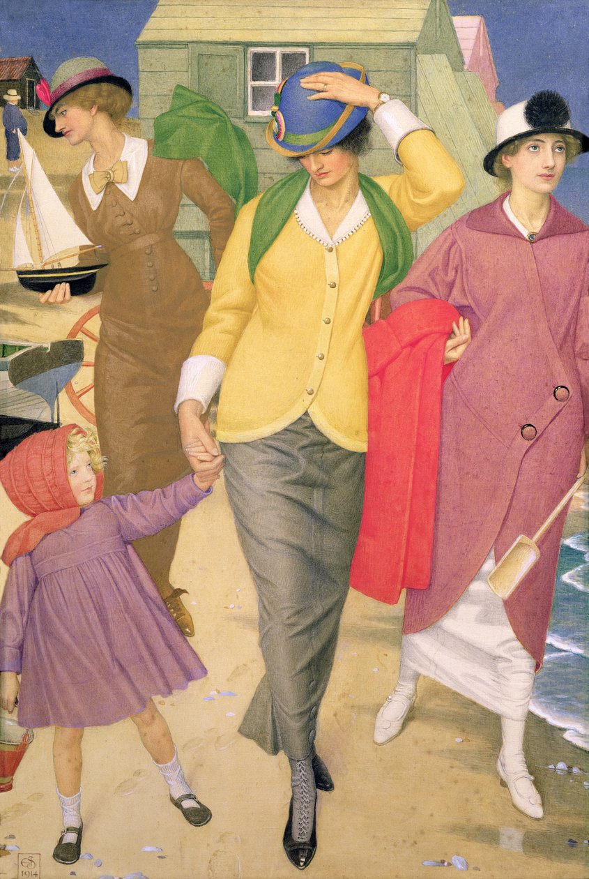 Ao longo da costa, 1914 (tempera na seda) de Joseph Edward Southall