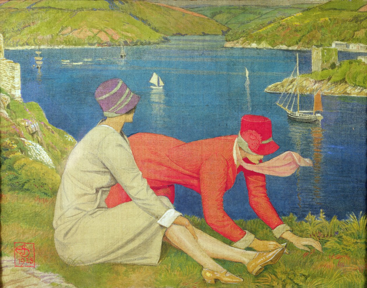 Os botânicos, 1928 (tempera) de Joseph Edward Southall